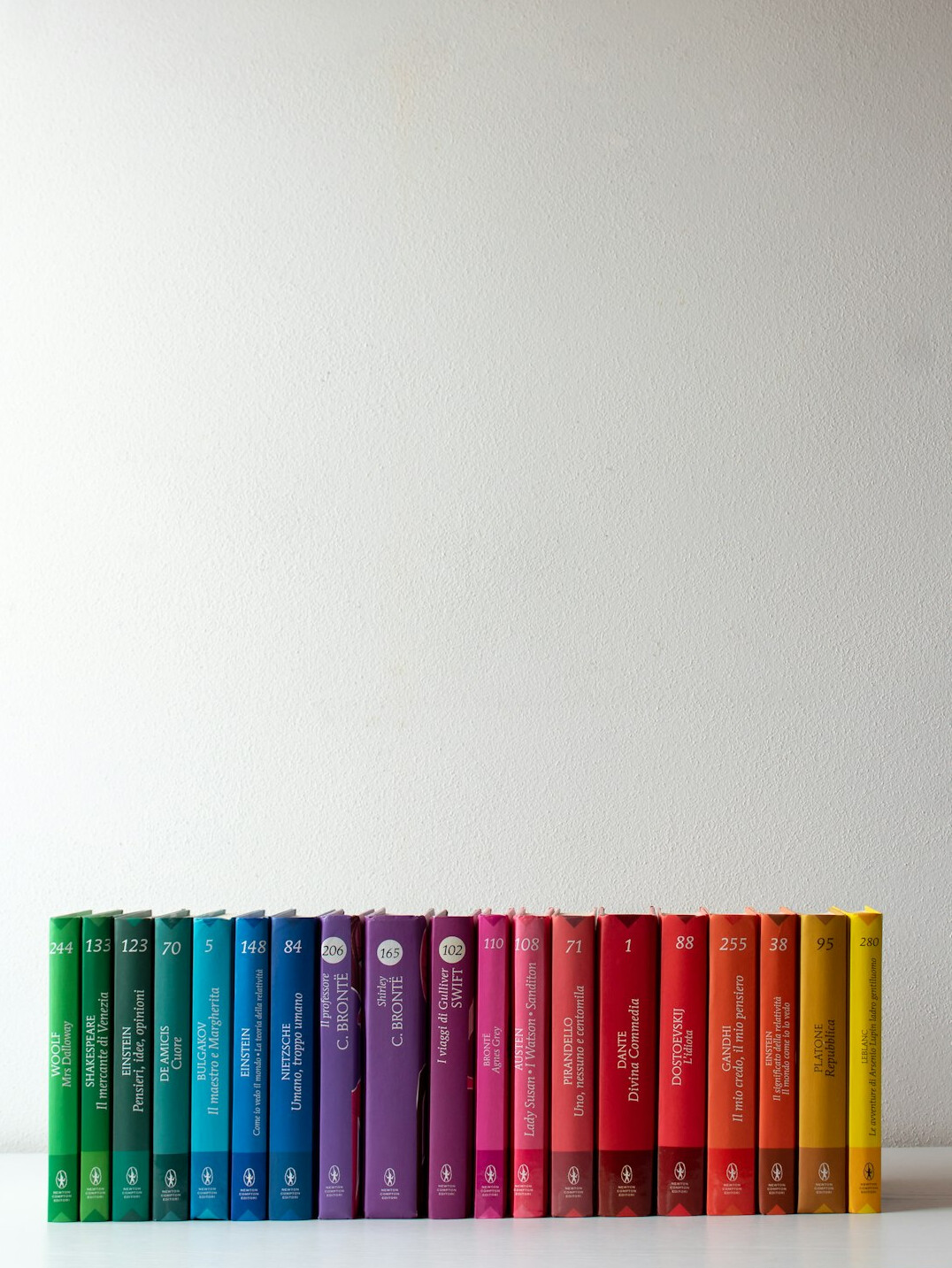 Stack of colourful books